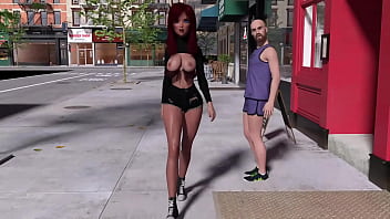 Alyson walking down sidewalk while her magical breasts show themselves in public Alyson walking down sidewalk while her magical breasts show themselves in public