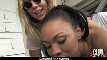 Nasty black girl grouped and facialed 7