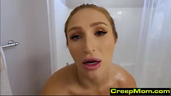 Blonde milf watched showering