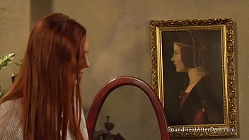 Sexy busty lesbian slaves moaning from pleasure and punishment with mistress