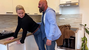 Horny blonde real estate agent cheats on her husband with client