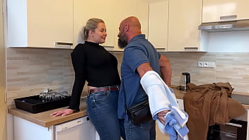 Horny blonde real estate agent cheats on her husband with client