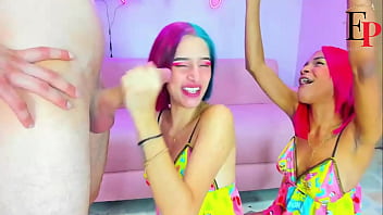 Latina teen with colorful hair very deep delicious blowjobs