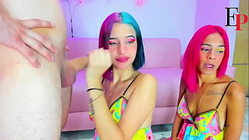 Latina teen with colorful hair very deep delicious blowjobs