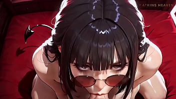 Succubus eagerly sucks your cock until she gets covered in cum ai
