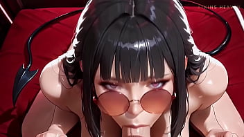 Succubus eagerly sucks your cock until she gets covered in cum ai