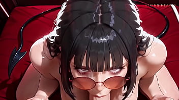 Succubus eagerly sucks your cock until she gets covered in cum ai