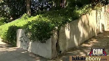 Huge cocks cover their black face in cum 13