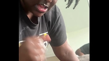 Beautiful bbw sucks deep long cock