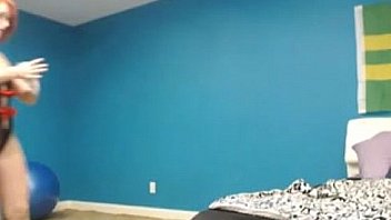 Short haired redhead cam girl gives an awesome head