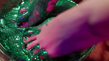 Sticky feet orgasm