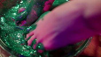 Sticky feet orgasm