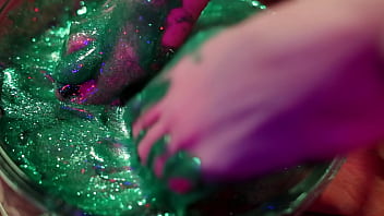 Sticky feet orgasm