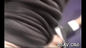 Bawdy cleft tormenting on a chair