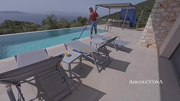 Pool boy and kinky mama