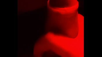 Slowly playing with my slaves cock