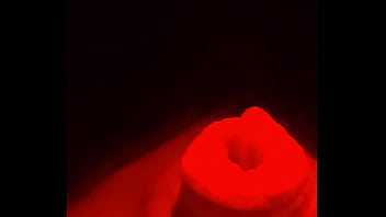 Slowly playing with my slaves cock