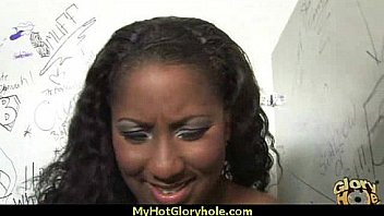 Natural cute black teen tries out gloryhole 23