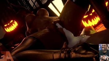 Fucking and cumming inside bald halloween cunt
