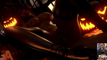 Fucking and cumming inside bald halloween cunt