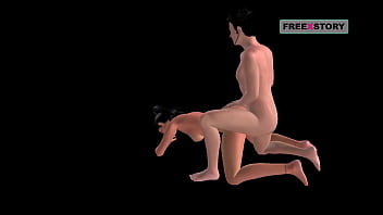 Animated porn video of a japanese man fucking indian bhabhi in doggy position while she is rubbing her pussy then they both did mutual masturbation