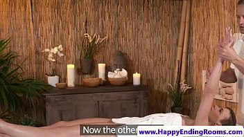Classy babe fucked till cumshot by masseur