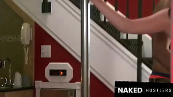 Tongue ring blonde stripper sucking and fucking a customer