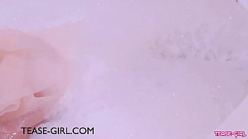 Pretty brunette took a hot bath