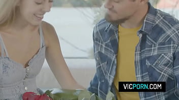 Perv stud takes out his big cock and fucks his hot girlfriend