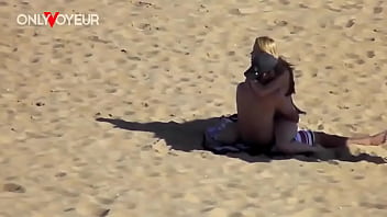 Beach voyeur teen couple risky public beach fuck