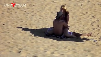 Beach voyeur teen couple risky public beach fuck