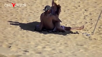 Beach voyeur teen couple risky public beach fuck