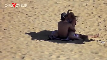 Beach voyeur teen couple risky public beach fuck