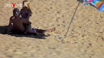 Beach voyeur teen couple risky public beach fuck