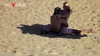 Beach voyeur teen couple risky public beach fuck