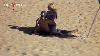 Beach voyeur teen couple risky public beach fuck