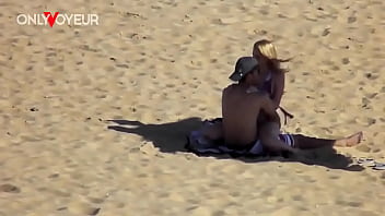 Beach voyeur teen couple risky public beach fuck