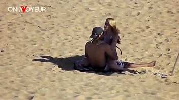 Beach voyeur teen couple risky public beach fuck