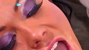 Horny brunette whore fucked hard and gets jizz on tits