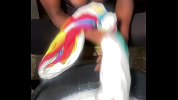 Nudist home laundry voyeur