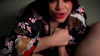 How cute do i look sucking cock in my new kimono from anime dakimakura pillow