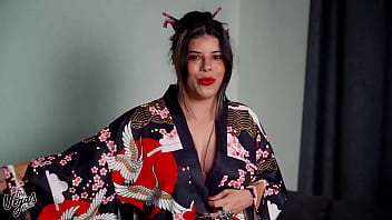 How cute do i look sucking cock in my new kimono from anime dakimakura pillow