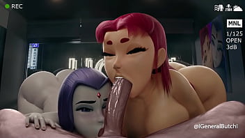 Starfire y raven sucking