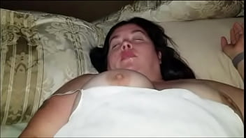 Sexy bbw plays in sold panties and plays with a mouthful of cum