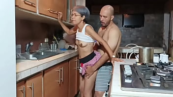 I took her from behind in the living room kitchen and she was moaning like crazy with her lingerie on