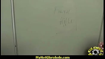 Horny lady enjoys gloryhole cocksucking interracial 17