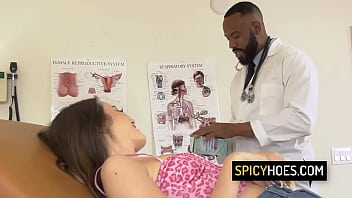Hot brunette teen fucked rough by her black doctor