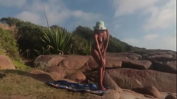 Busty latina brunette got caught having fun at beach nati roza