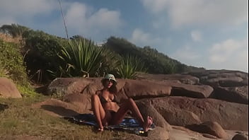 Busty latina brunette got caught having fun at beach nati roza