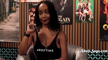 Busty hot black pornstar lily fire interview and podcast